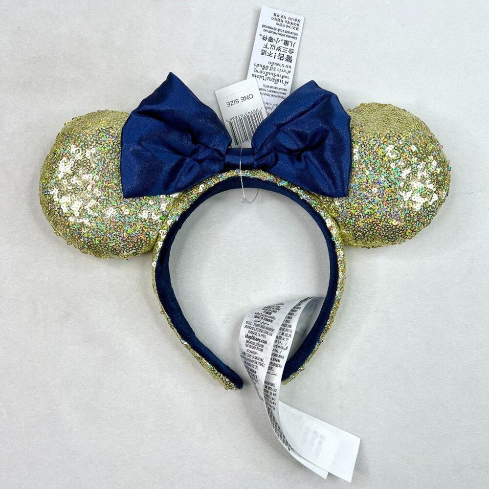 NWT Disney Parks 50th EARidescent Gold Sequin Minnie Ears